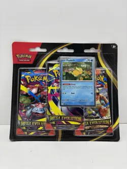 Pokemon TCG Mega Evolution 3 Pack Blister Psyduck promo Sealed - Image 1