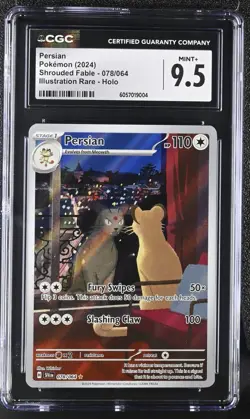 2024 POKEMON SHROUDED FABLE ILLUSTRATION RARE- HOLO #078/064 PERSIAN CGC 9.5 - Image 1