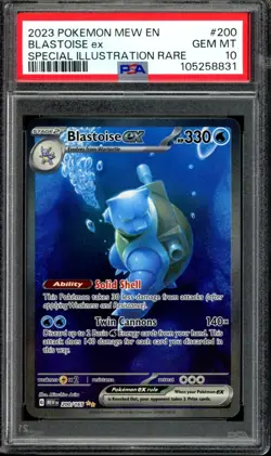 PSA 10 GEM MINT Blastoise EX 200/165 Special Illustration Rare Pokemon 151 SIR - Image 1