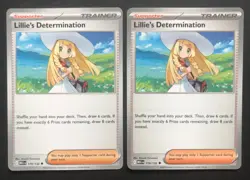 2 X Lillie’s Determination 119/132 Mega Evolution Pokemon Cards Useful Trainer - Image 1
