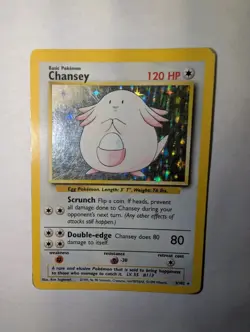 Chansey 003/102 Base Set Holo WOTC Vintage Pokemon Card 1999 Near Mint NM - Image 2
