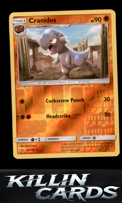 Reverse Holofoil Cranidos 64/156 Pokemon Uncommon SM - Ultra Prism Card NM - Image 1