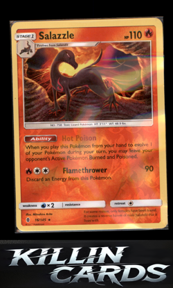 Reverse Holofoil Salazzle 16/145 Pokemon Rare SM - Guardians Rising Card NM - Image 1