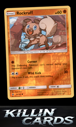 Reverse Holofoil Rockruff 73/145 Pokemon Common SM - Guardians Rising Card NM - Image 1