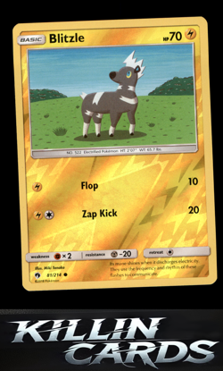 Reverse Holofoil Blitzle 81/214 Pokemon Common SM - Lost Thunder Card NM - Image 1