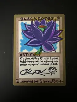 MTG Framebreak Acrylic Pen Black Lotus On Seattle 98 World Champ Card By Sierra - Image 1