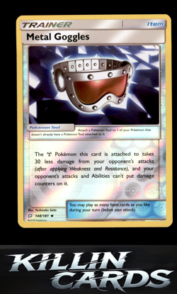 Reverse Holofoil Metal Goggles 148/181 Pokemon Uncommon SM - Team Up Card NM - Image 1