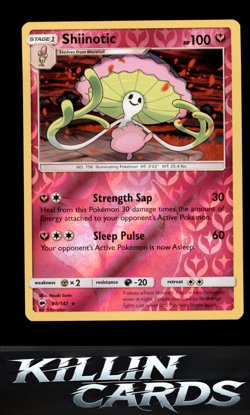 Reverse Holofoil Shiinotic 98/147 Pokemon Rare SM - Burning Shadows Card NM - Image 1