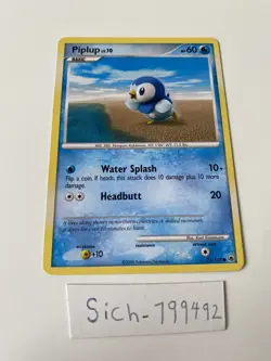 Piplup LV.10 60HP 71/100 2008 Majestic Dawn Basic Pokemon Card LP Good Condition - Image 1