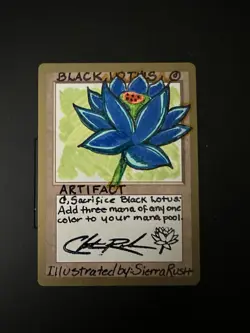 MTG Framebreak Acrylic Pen Black Lotus On Seattle 98 World Champ Card By Sierra - Image 1