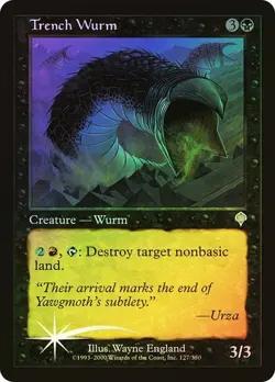 Invasion MTG FOIL Trench Wurm Magic - Image 1