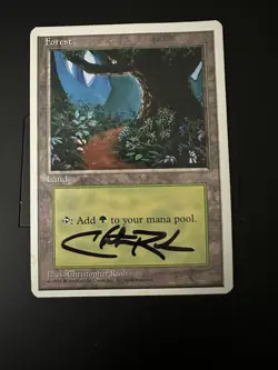 MTG Hand Painted Black Lotus By Sierra Rush On Signed Forest By C Rush - Image 2