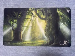 Mtg Forest John Avon Signed Playmat - Image 1