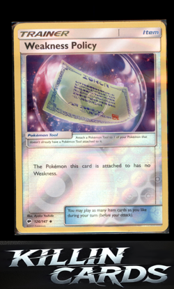 Reverse Holofoil Weakness Policy 126/147 Pokemon Uncommon SM - Burning Shadows C - Image 1