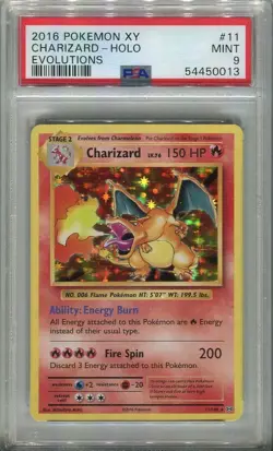 PSA 9 Charizard Holo 11 XY Evolutions 2016 Pokemon Card - Image 1