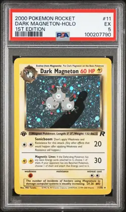 PSA 5 Magneton Holo #11 Rocket 1st Edition Pokemon Card 2000 - Image 1
