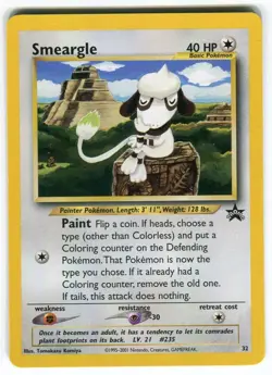 Smeargle #32 Pokemon Black Star Promo WOTC Card NEAR MINT - Image 1