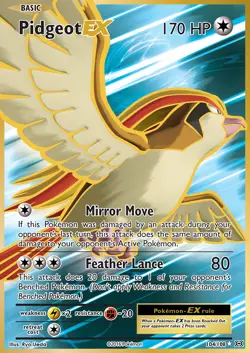 Pidgeot EX 104/108 XY Evolutions Full Art Pokemon Card TCG NEAR MINT - Image 1