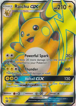 Raichu GX SM90 Black Star Promo Full Art Pokemon Card M/NM - Image 1