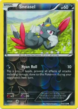 Sneasel 60/114 XY Steam Siege Reverse Holo Rare Pokemon Card NEAR MINT - Image 1