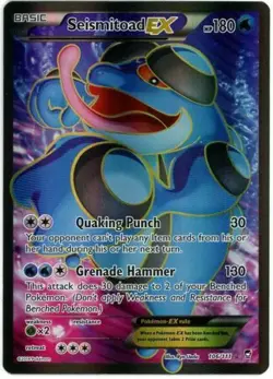 Seismitoad EX 106/111 XY Furious Fists Holo Ultra Rare Full Art Pokemon Card NM - Image 1