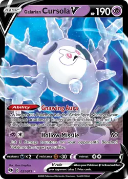 Galarian Cursola 021/073 SWSH Champion's Path Holo Ultra Rare Pokemon Card MINT - Image 1