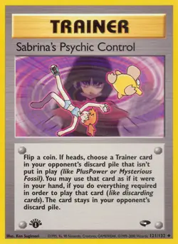 Sabrina's Psychic Control 121/132 Gym Challenge 1st Edition Pokemon Card NM - Image 1