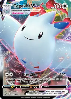 Togekiss VMAX 141/185 Vivid Voltage Full Art Ultra Rare Pokemon Card NEAR MINT - Image 1