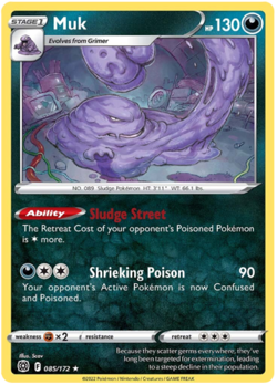 Muk 085/172 SWSH Brilliant Stars Rare Pokemon Card MINT - Image 1