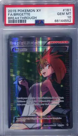 PSA 10 Brigette Trainer Full Art 161 XY BreakThrough Pokemon Card 2015 - Image 1