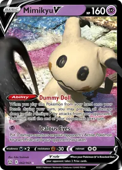 Mimikyu V 062/163 SWSH Battle Styles Holo Ultra Rare Pokemon Card MINT - Image 1