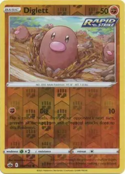 Diglett 076/198 Reverse Holo SWSH Chilling Reign Pokemon Card MINT - Image 1