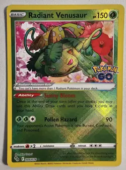 Radiant Venusaur 004/078 SWSH Pokemon Go Radiant Holo Rare Pokemon Card MINT - Image 1