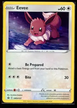 Eevee SWSH127 Sword & Shield Black Star Promo Holo Pokemon Card 2021 - Image 1