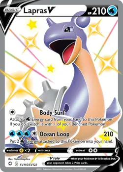 Lapras V SV110/SV122 SWSH Shining Fates Full Art Shiny Rare Pokemon Card MINT - Image 1
