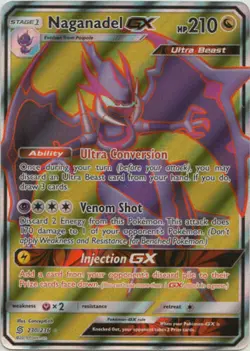 Naganadel GX 230/236 SM Unified Minds Holo Full Art Ultra Rare Pokemon Card MINT - Image 1
