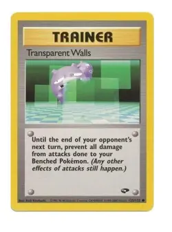 Transparent Walls 125/132 Gym Challenge Unlimited Pokemon Card NM - Image 1