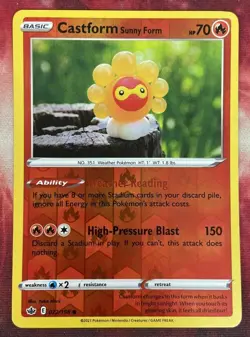 Castform Sunny Form 022/198 Reverse Holo SWSH Chilling Reign Pokemon Card MINT - Image 1