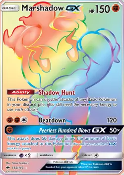 Marshadow GX 156/147 SM Burning Shadows Hyper Rare Full Art Pokemon Card TCG NM - Image 1