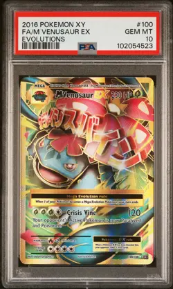 2016 POKEMON XY EVOLUTIONS #100 FULL ART/M VENUSAUR EX PSA 10 - Image 1