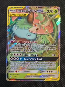 Pokemon TCG Venusaur and Snivy GX Tag Team Cosmic Eclipse 1/236 - Image 1