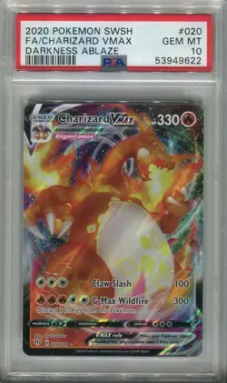 PSA 10 Charizard VMAX Full Art 020 SWSH Darkness Ablaze 2020 Pokemon - Image 1