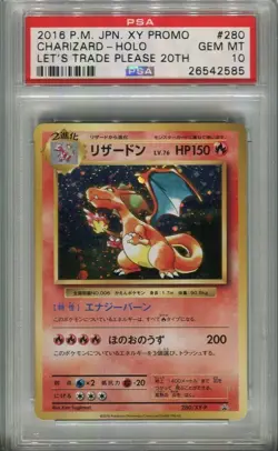 PSA 10 Charizard 280 XY Promo Let's Trade Please 20th Anniversary 2016 Pokemon - Image 1