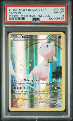 PSA 8 MEW XY110 FULL ART MYTHICAL POKEMON COLLECTION POKEMON XY BLACK STAR PROMO - Image 1