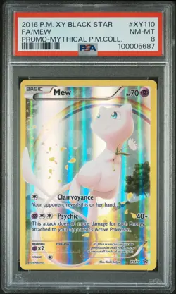 PSA 8 MEW XY110 FULL ART MYTHICAL POKEMON COLLECTION POKEMON XY BLACK STAR PROMO - Image 1