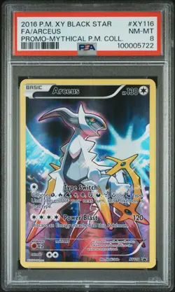 PSA 8 ARCEUS XY116 FULL ART MYTHICAL POKEMON COLLECTION XY BLACK STAR PROMO - Image 1