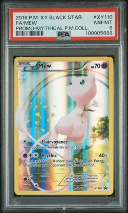 PSA 8 MEW XY110 FULL ART MYTHICAL POKEMON COLLECTION POKEMON XY BLACK STAR PROMO - Image 1