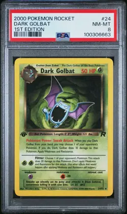 PSA 8 2000 POKEMON ROCKET 24 DARK GOLBAT 1ST EDITION - Image 1