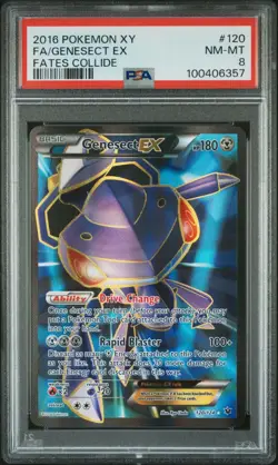 PSA 8 GENESECT EX 2016 POKEMON XY FATES COLLIDE 120 FULL ART - Image 1
