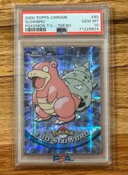2000 Pokemon Topps Chrome Series 2 TEKNO Slowbro PSA 10 Gem Mint #80 Refractor - Image 1